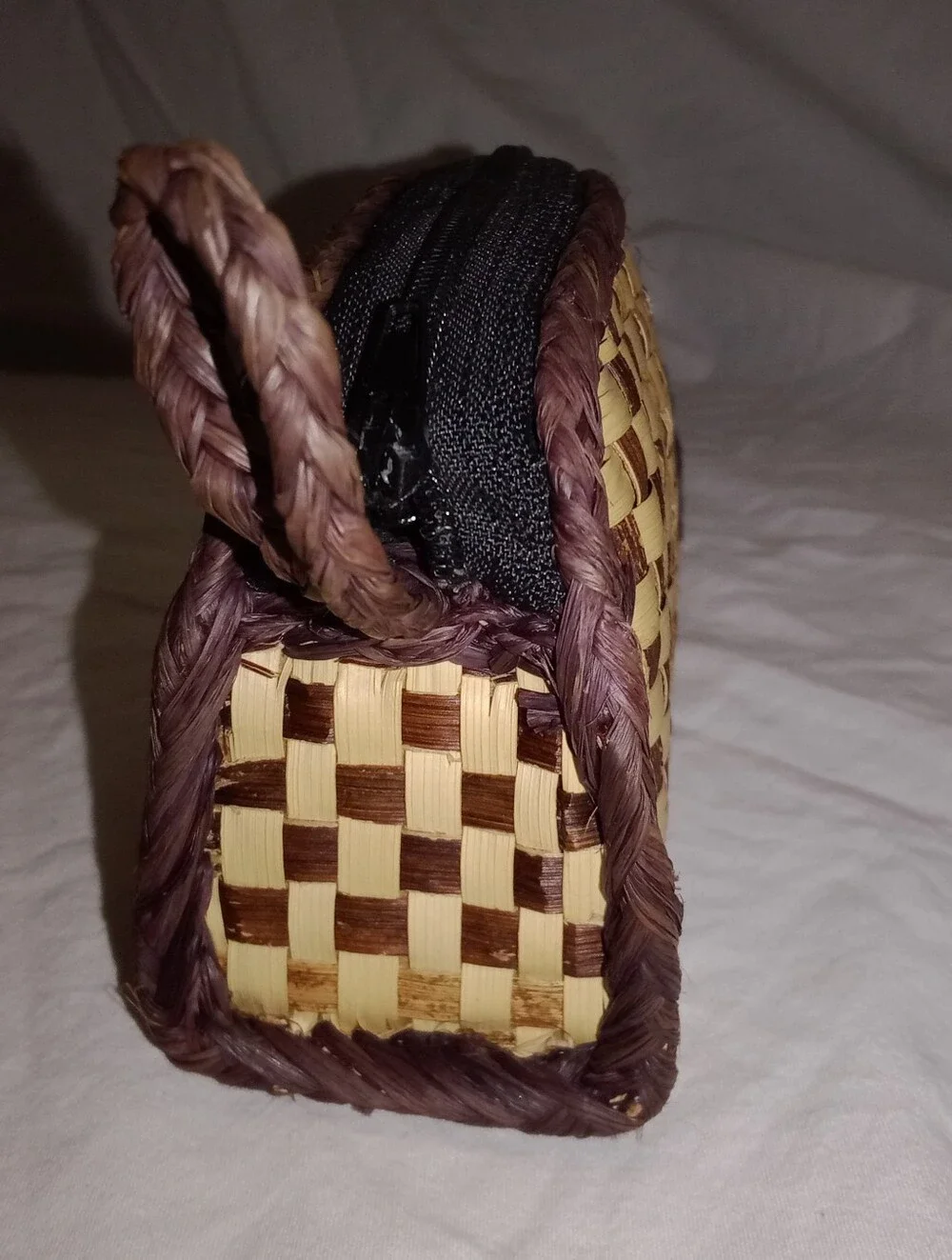 Vintage Hand Woven Clutch Zipper Purse Boho Retro Indigenous Tribal Pocket
